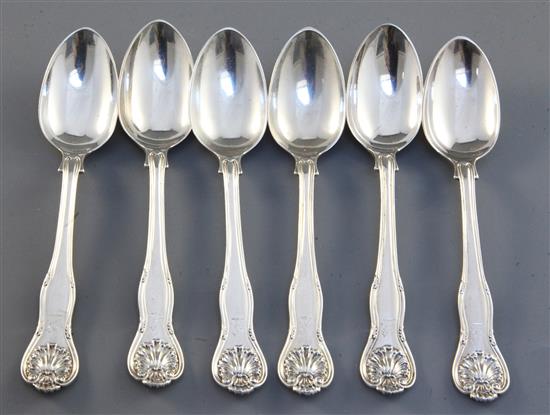 A set of six William IV silver hourglass pattern teaspoons 6.7oz